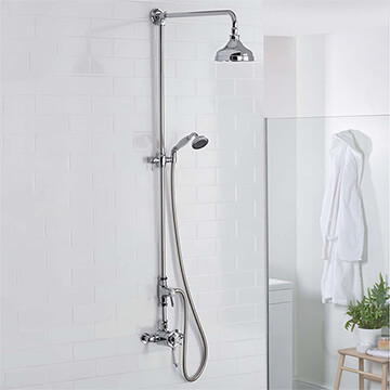 Bristan 1901 Thermostatic Exposed Dual Control Shower Valve With Diverter And Rigid Riser Kit