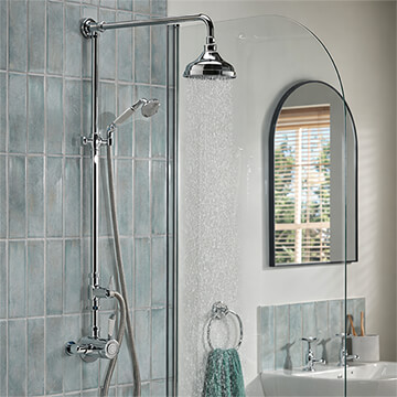 Bristan 1901 Thermostatic Exposed Single Control Shower Valve With Rigid Riser Kit