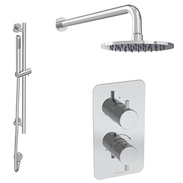 Saneux Cos Contemporary 2-Way Thermostatic Shower with Handset and Slider Rail Kit