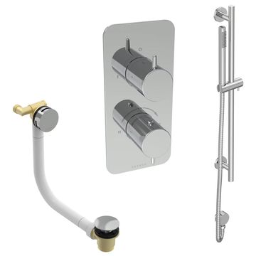 Saneux Eden Concealed Thermostatic Shower Set with Slider Rail - 2 Control - 2 Outlet - EDSP005