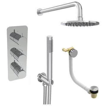 Saneux Eden Concealed Thermostatic Shower Set with Slim Handset - 3 Control - 3 Outlet - EDSP007