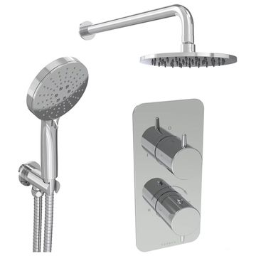 Saneux Eden Concealed Thermostatic Shower Set with 3 Function Handset and Head - 2 Outlets