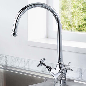 Bristan 1901 Traditional Chrome Kitchen Mixer Tap with Swivel Spout and Easyfit Base