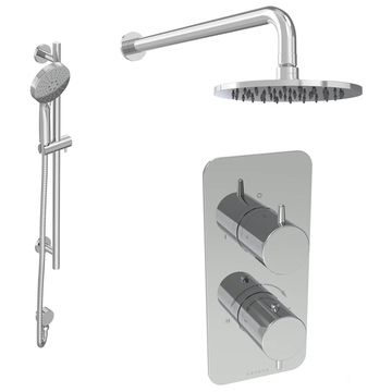 Saneux Eden Concealed Thermostatic Shower Set with Head and 3 Function Handset - 2 Outlet - EDSP004