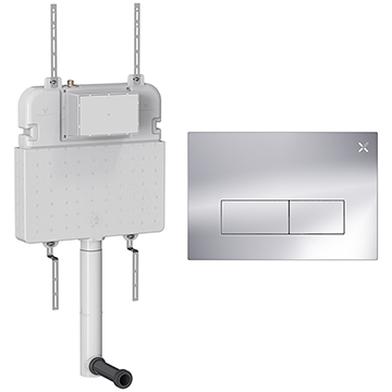 Crosswater MPRO Slimline Dual Flush Concealed Cistern 4 and 6 Litres with Flush Plate