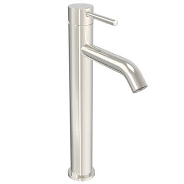 Saneux Cos Tall Basin Mixer Tap with Curved Spout - Stick Handle - Deck Mounted