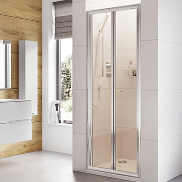 Roman Haven6 Bifold Framed Shower Door - Clear Glass - Reversible