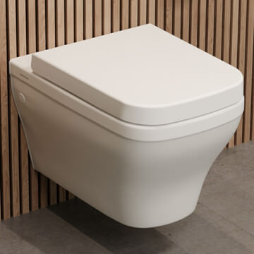 Saneux Indigo Wall Hung Gloss White Rimless WC Pan - 355 x 530mm