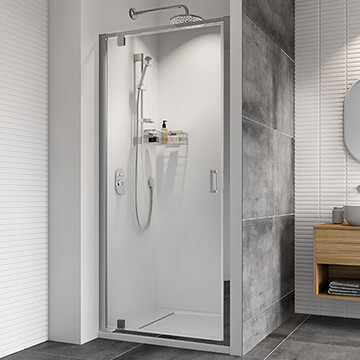 Roman Haven8 Framed Hinged Pivot Shower Door - Clear Glass - Reversible