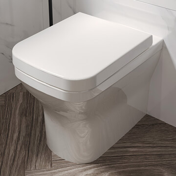 Saneux Indigo Gloss White Floorstanding Back To Wall Rimless WC Pan - 358 x 526mm - Image