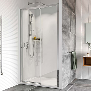 Roman Haven8 Framed Level Access Sliding Shower Door - Clear Glass
