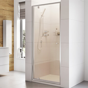 Roman Haven6 Pivot Shower Door with Magnetic Seals - Reversible - Clear Glass