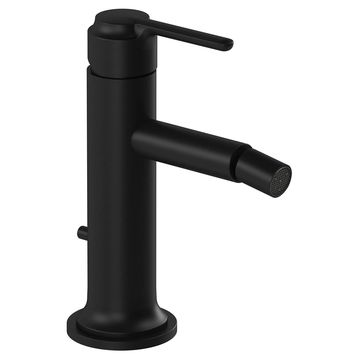 VitrA Origin Classic Matt Black Bidet Mixer Tap with Waste - Stick Handle