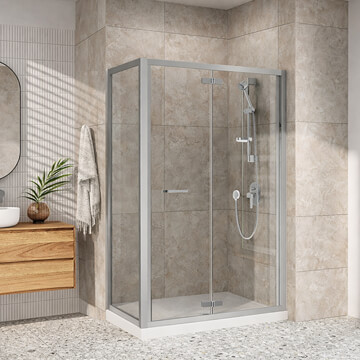 Roman Innov8 Clear Glass Folding Shower Door - Reversible