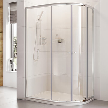 Roman Haven6 Sliding Offset Quadrant Shower Enclosure - 2 Door - Clear Glass