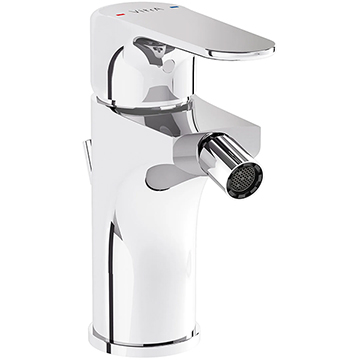 VitrA Root Round Bidet Mixer Tap with Pop-Up Waste - Flat Handle