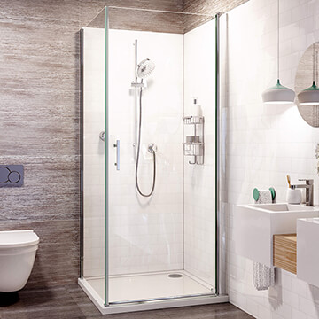 Roman Innov8 Pivot Shower Door - Clear Glass - Reversible
