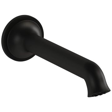 VitrA Origin Classic Matt Black Round Bath Spout - Wall Mounted