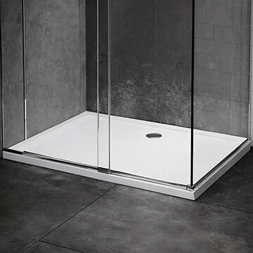 Roman White Rectangular Anti-Slip Shower Tray with Waste - 40mm High