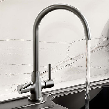 Bristan Monza Kitchen Sink Mixer Tap with Swivel Spout and Easyfit Base - Stick Handles
