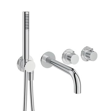Crosswater Module 4 Hole Thermostatic Bath Mixer Tap with Shower Handset - Sitck Handles