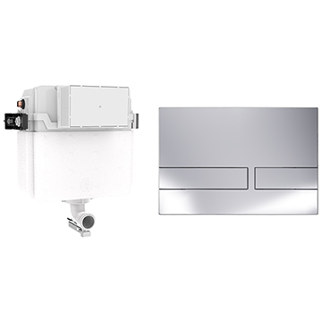 Crosswater Venue Dual Flush Concealed Cistern with Flush Plate - 4 and 6 Litres