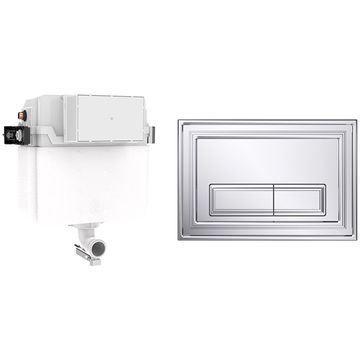 Crosswater Belgravia Dual Flush Concealed Cistern with Flush Plate - 414 x 143 x 387mm
