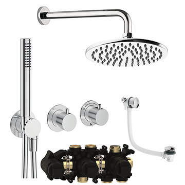 Crosswater Module 3 Outlet Thermostatic Shower Set with Wall Mounted Arm