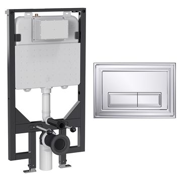 Crosswater Belgravia Slim Depth WC Support Frame with Concealed Cistern and Flush Plate