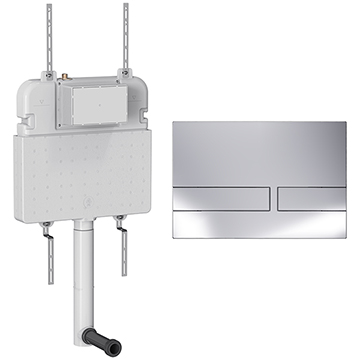 Crosswater Venue Slimline Dual Flush Concealed Cistern 4 and 6 Litres with Flush Plate