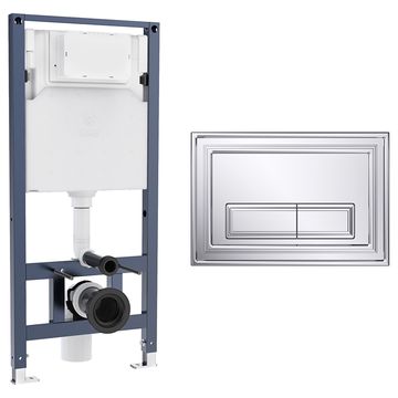 Crosswater Belgravia Wall Hung WC Support Frame with Cistern and Flush Plate - 510 x 1120mm