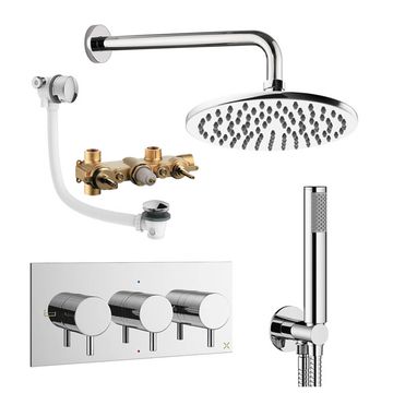 Crosswater Design Thermostatic Shower Set 8 with Wall Mounted Arm - DESET8C200