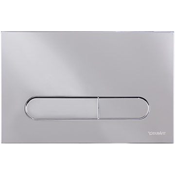 Duravit DuraSystem Mechanical Dual Flush Buttons with Plate - Gloss Chrome