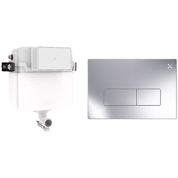 Crosswater MPRO Dual Flush Concealed Cistern with Flush Plate - 414 x 143 x 387mm