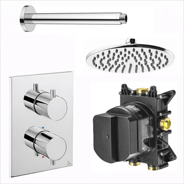 Crosswater MPRO 1 Outlet Thermostatic Shower Set with Ceiling Mounted Arm