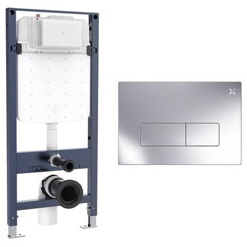 Crosswater MPRO WC Support Frame with Concealed Cistern and Flush Plate - 454 x 820mm