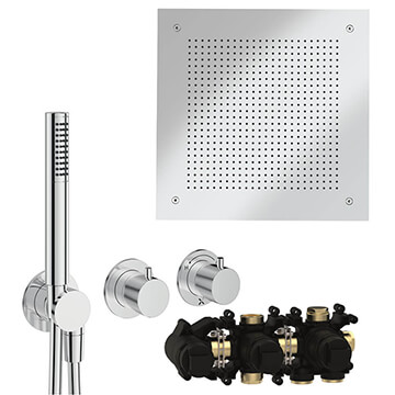 Crosswater Module Plus 2 Outlet Thermostatic Shower Set with Tranquil Square Head - Image