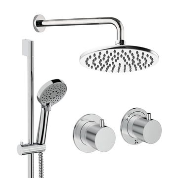 Crosswater Module Thermostatic Shower Valve with Slide Rail Kit - Fixed Head and Arm