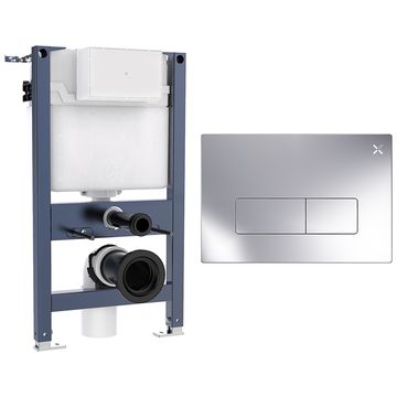 Crosswater MPRO Slimp Depth WC Support Frame with Cistern and Flush Plate - 497 x 1120mm