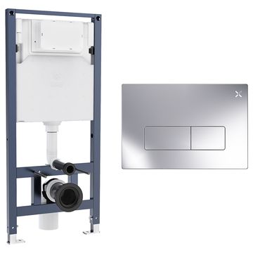 Crosswater MPRO Frame with Cistern and Flush Plate for Wall Hung Toilet - 454 x 980mm