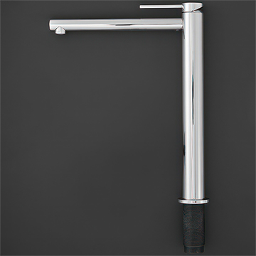 Miller Contemporary Basin Mixer Tap with Waste - Long Spout - Stick Handle