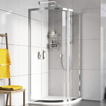 Roman Innov8 Sliding Offset Quadrant Shower Enclosure - 1 Door - Clear Glass