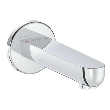 VitrA Root Round Straight Bath Spout with Flange - Wall Mounted