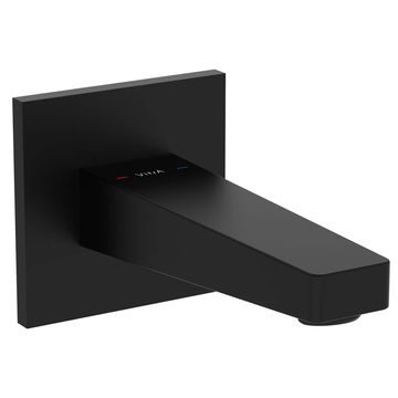 VitrA Root Matt Black Square Straight Bath Spout - Wall Mounted