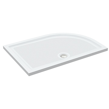 Roman Offset Quadrant Gel Coat Anti-Slip Shower Tray - White - 40mm High