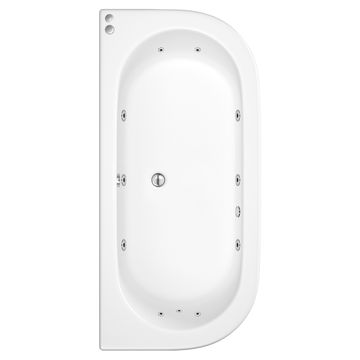 Joseph Miles Double Ended Back To Wall Acrylic Whirlpool Bath - 11 Jets - 1700 x 750mm