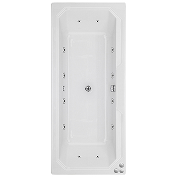 Joseph Miles Art Deco Double Ended Acrylic Whirlpool Bath - 12 Jets - 1800 x 800mm