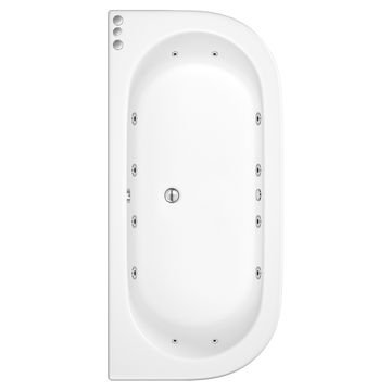 Joseph Miles Double Ended Back To Wall Acrylic Whirlpool Bath - 12 Jets - 1700 x 750mm