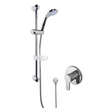 Nuie Manual Shower Valve with Chrome Slide Rail Kit And Outlet Elbow