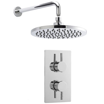 Nuie Concealed Thermostatic Shower Valve with Chrome Fixed Showerhead and Arm